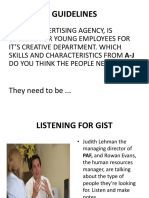PAF advertising agency job skills guidelines
