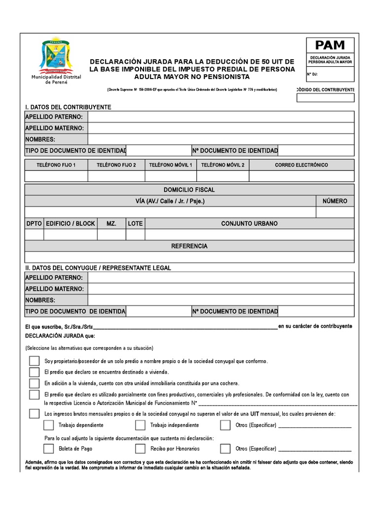 Formato PAM | Descargar gratis PDF | Gobierno