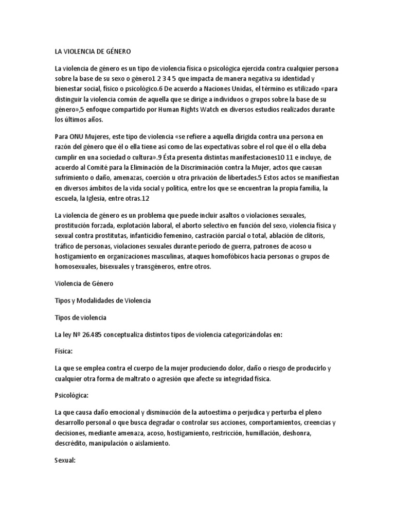 La Violencia de Género | PDF | Violencia | La violencia contra las mujeres