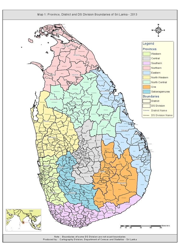 Sri Lanka Division Map Map Of Administrative District | Pdf