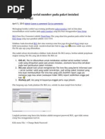 Membuat Serial Number Dan Aktivasinya