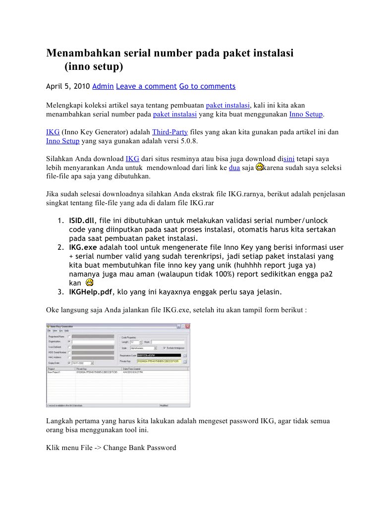 Menambahkan Serial Number di Inno Setup | PDF | Komputer