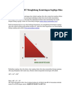 Rumus Excel SQRT Menghitung Kemiringan Segitiga Siku