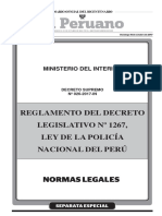 Reg. Dl 1267 - Ley de La Policia Nacional Del Peru - 17 Oct 2017
