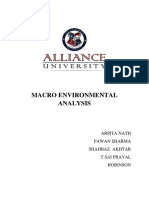 Macro Environmental Analysis: Arpita Nath Pawan Sharma Shahbaz Akhtar T.Sai Praval Robinson