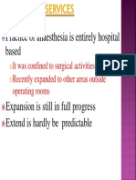 Practice of Anaesthesia Is Entirely Hospital Based
