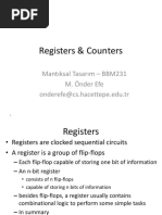 Registers & Counters: Mantıksal Tasarım - BBM231 M. Önder Efe Onderefe@cs - Hacettepe.edu - TR