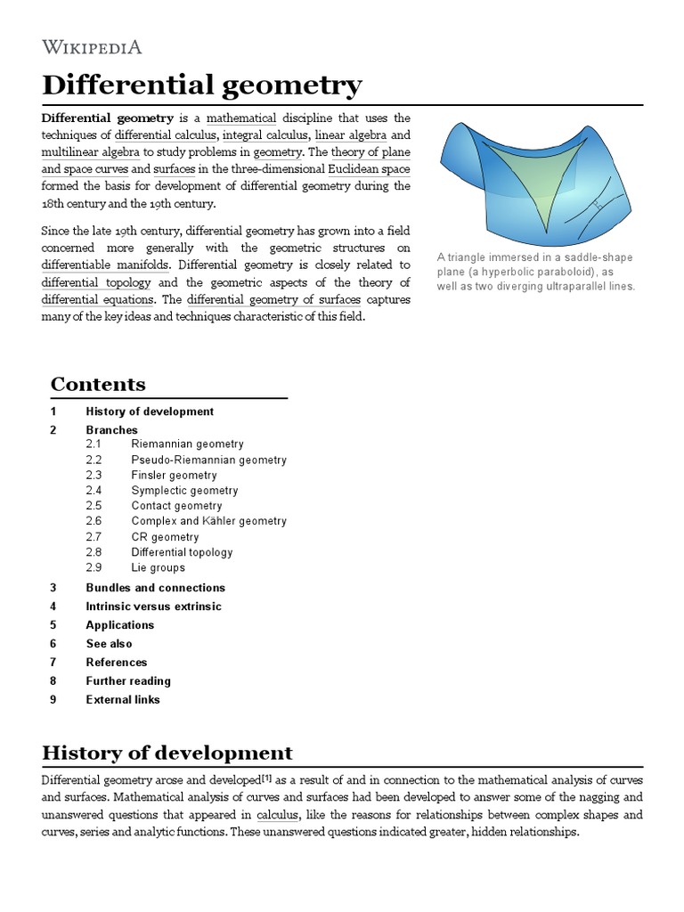 Differential Geometry PDF Differential Geometry Differentiable