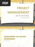 Acetate Department Case Analysis