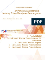 Implikasi Sistem Pemerintahan Yang Digunakan Indonesia Terhadap Sistem Manajemen Pembangunan