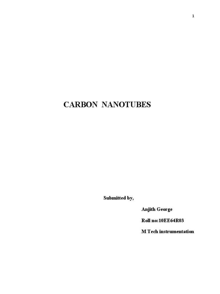 Carbon Nanotubes Are Molecular First | PDF | Carbon Nanotube | Carbon Forms