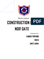 Construction OFA Nor Gate: Gargi Tewari Xii-B 2017-2018