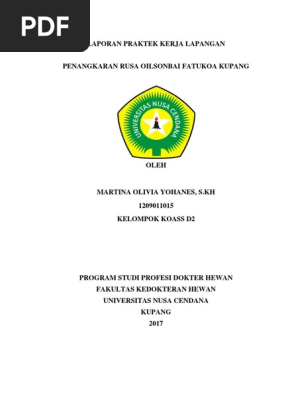 Laporan Praktek Kerja Lapangan Rusa Olin Pdf