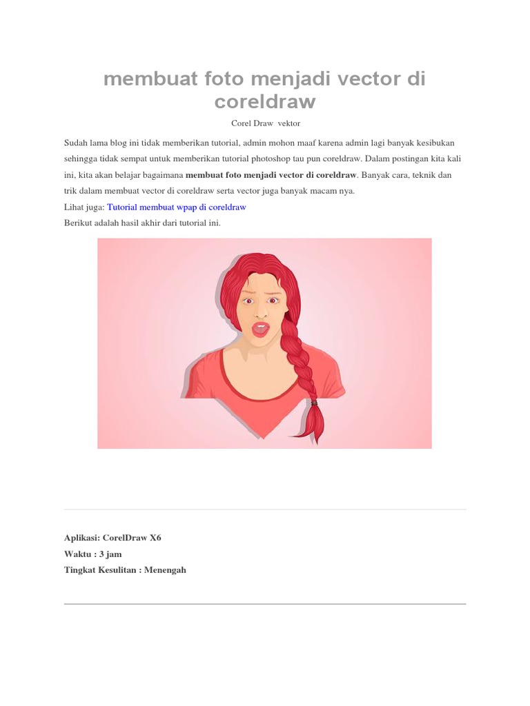 Membuat Foto Menjadi Vector Di Coreldraw | PDF