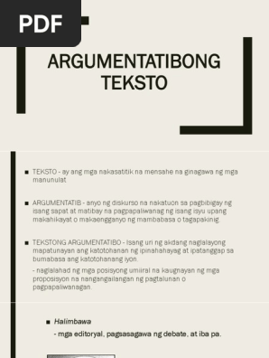 Argumentatibong Teksto