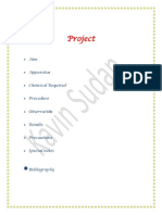 Project: Aim Apparatus Chemical Required Procedure Observation Results Precautions Special Notes