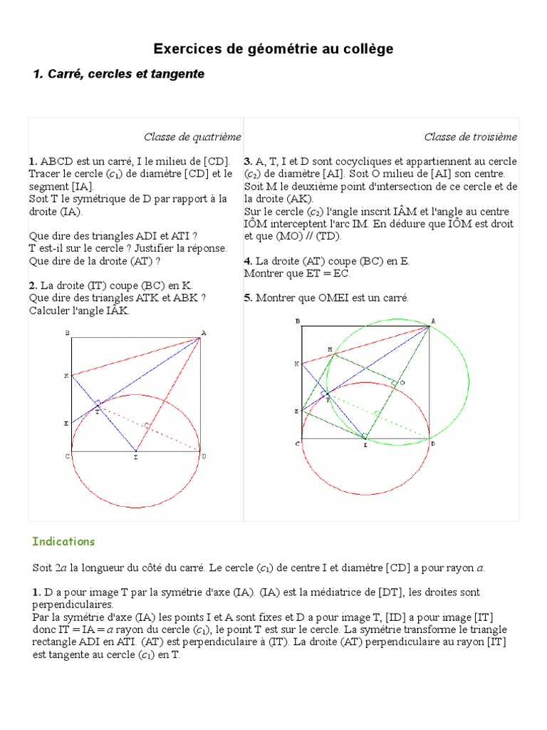 évaluation Cercle Cm2 Avec Correction Exercice Geometrie | PDF | Cercle | Triangle