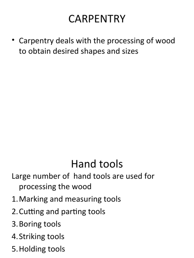 Essential Carpentry Tools and Techniques | PDF | Hammer | Screw