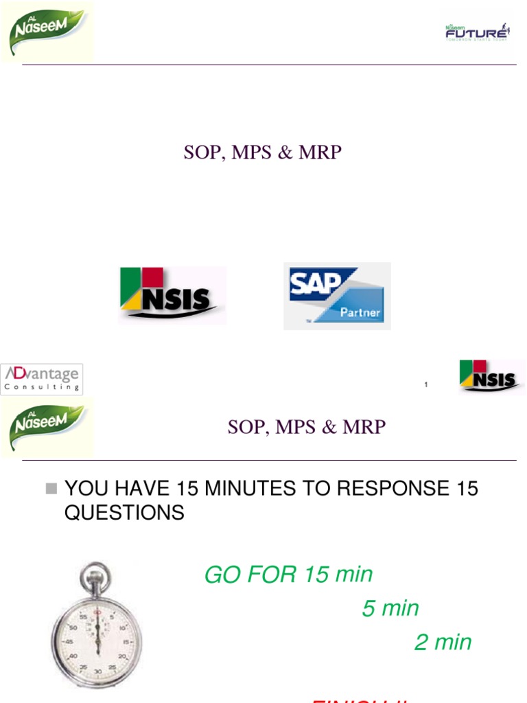 Key Concepts of SOP, MPS & MRP | PDF | Scheduling (Production Processes ...