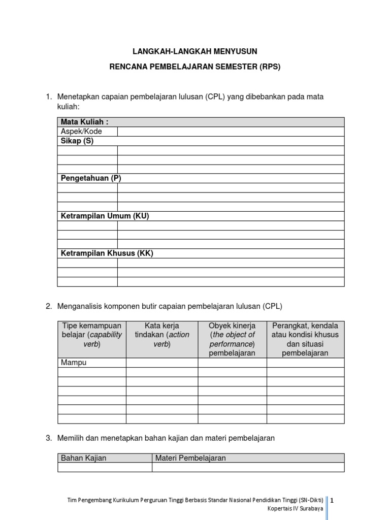 Panduan Penyusunan RPS yang Efektif | PDF | Seni