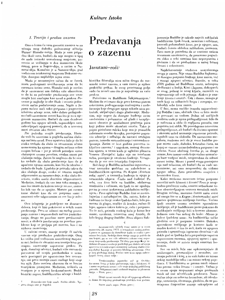 Predavanja o Zazenu PDF | PDF