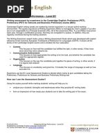 Cambridge English Assessing Writing Performance at Level b1 PDF