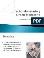 Derecho Monetario y Orden Monetario