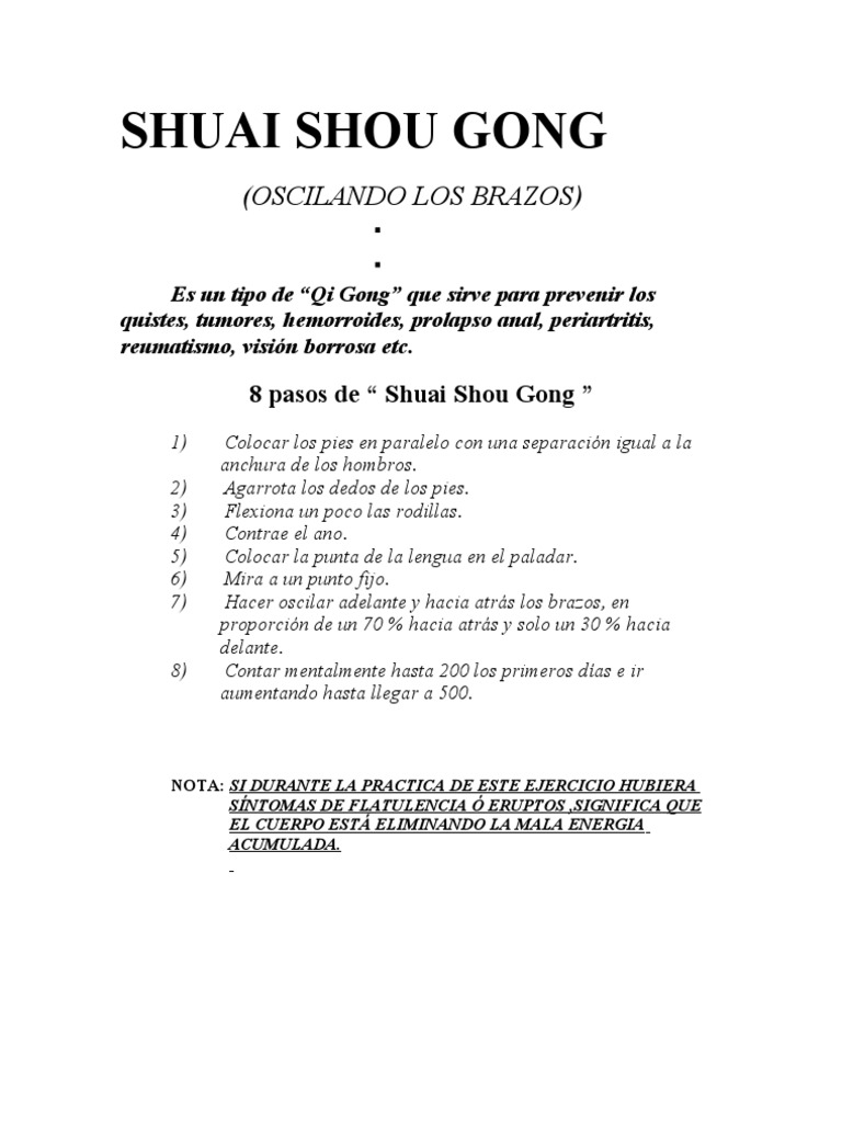 Shuai Shou Gong Oscilando Los Brazos | PDF