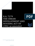 R.A. 7279 The Urban Development and Housing Act of 1992, As Amended