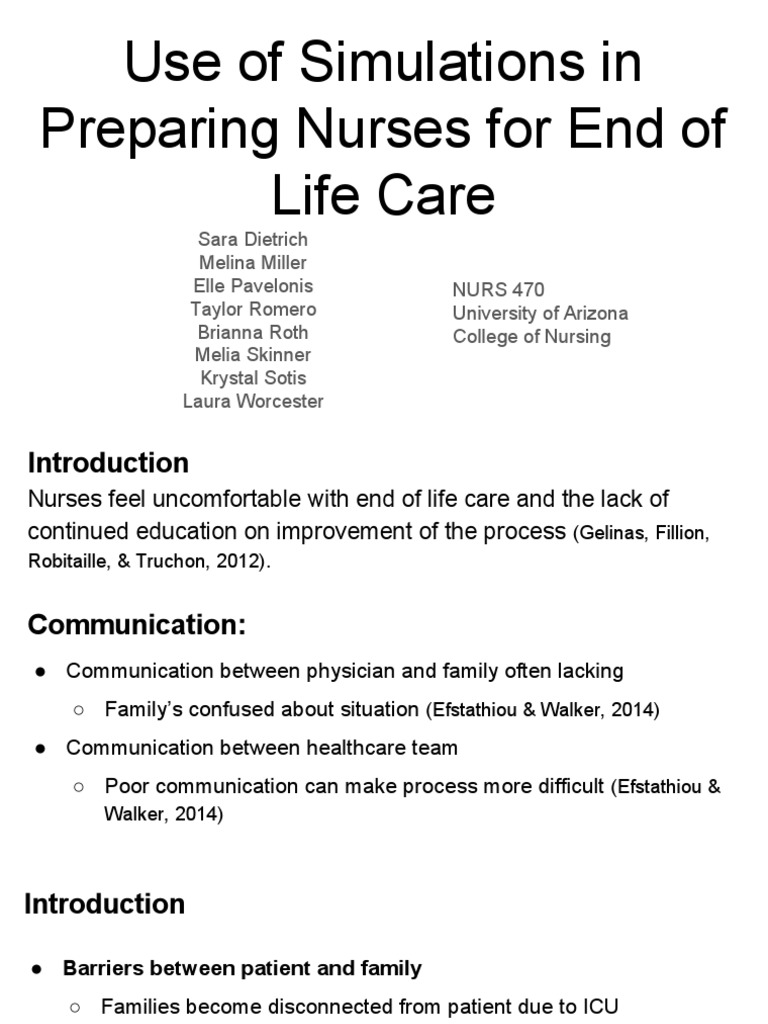 Ebp Presentation | PDF | End Of Life Care | Simulation