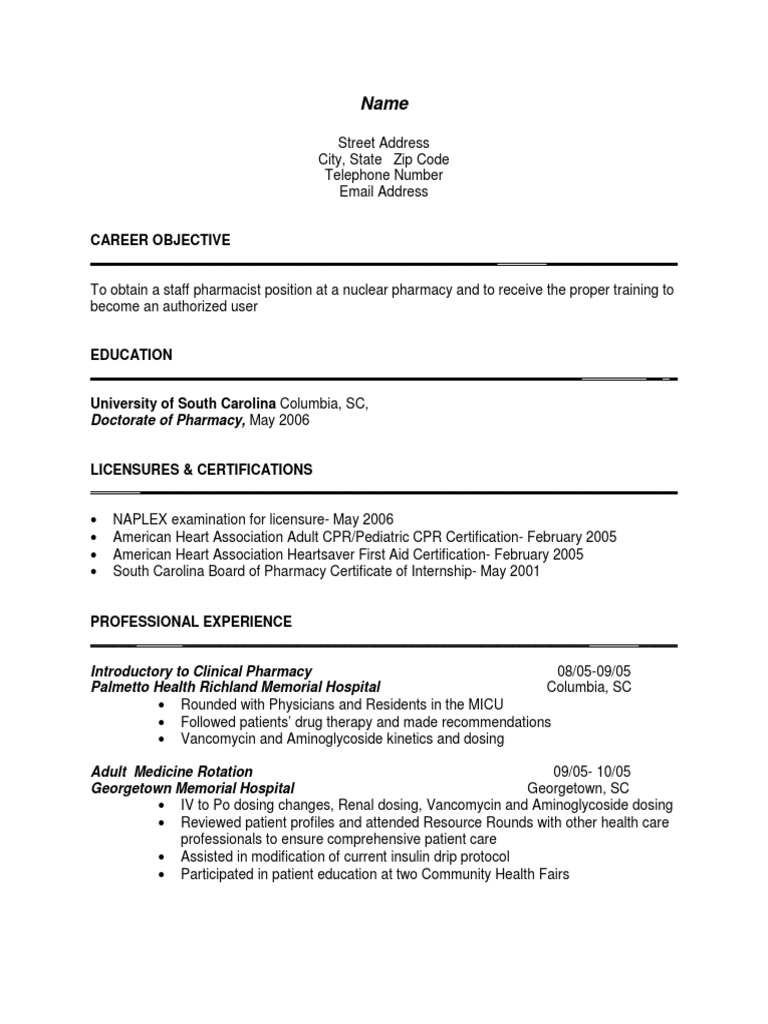 Example Pharmacy CV2 | PDF | Pharmacy | Health Care