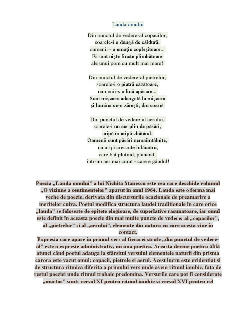 Lauda Omului | PDF