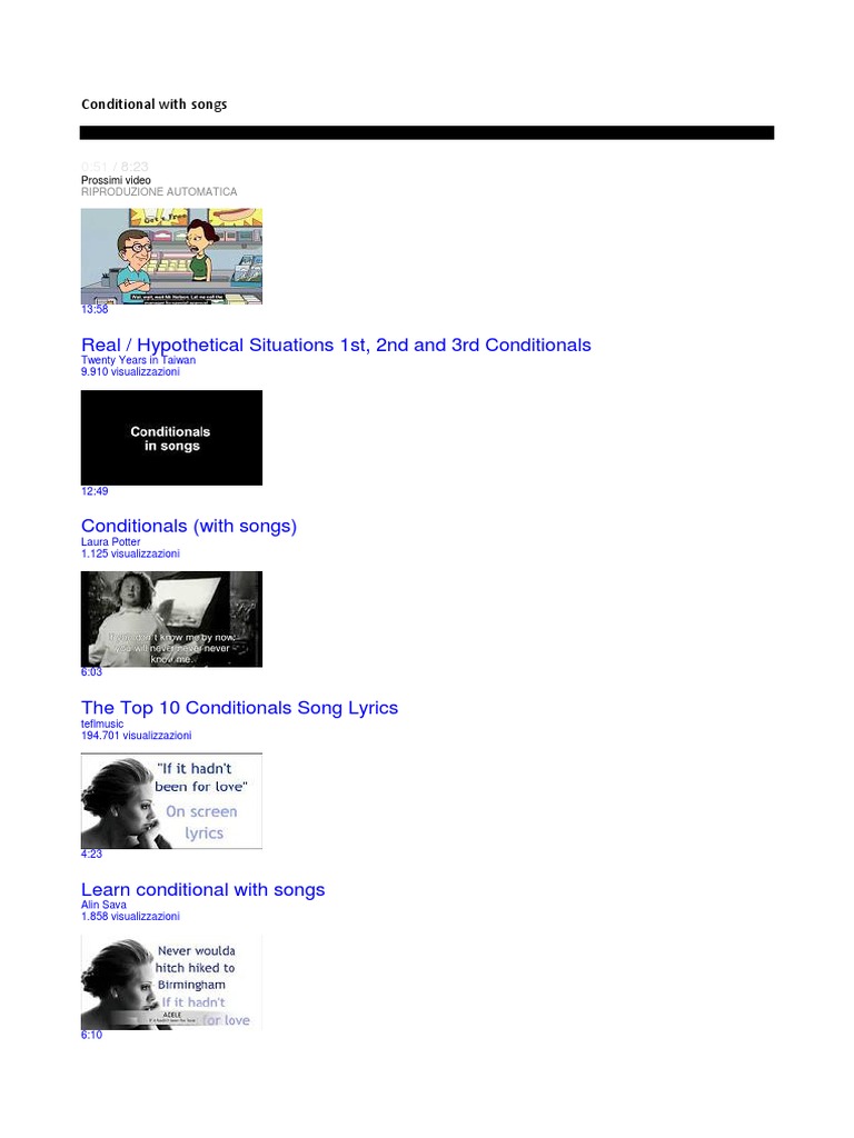 Learning Conditionals Through Songs | PDF