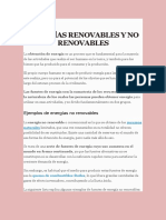 Energías Renovables y No Renovables