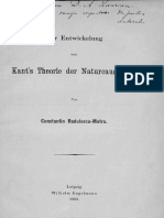 C. Radulescu - Motru - Zur Entwickelung Von Kant's Theorie Der Naturcausalität, 1893