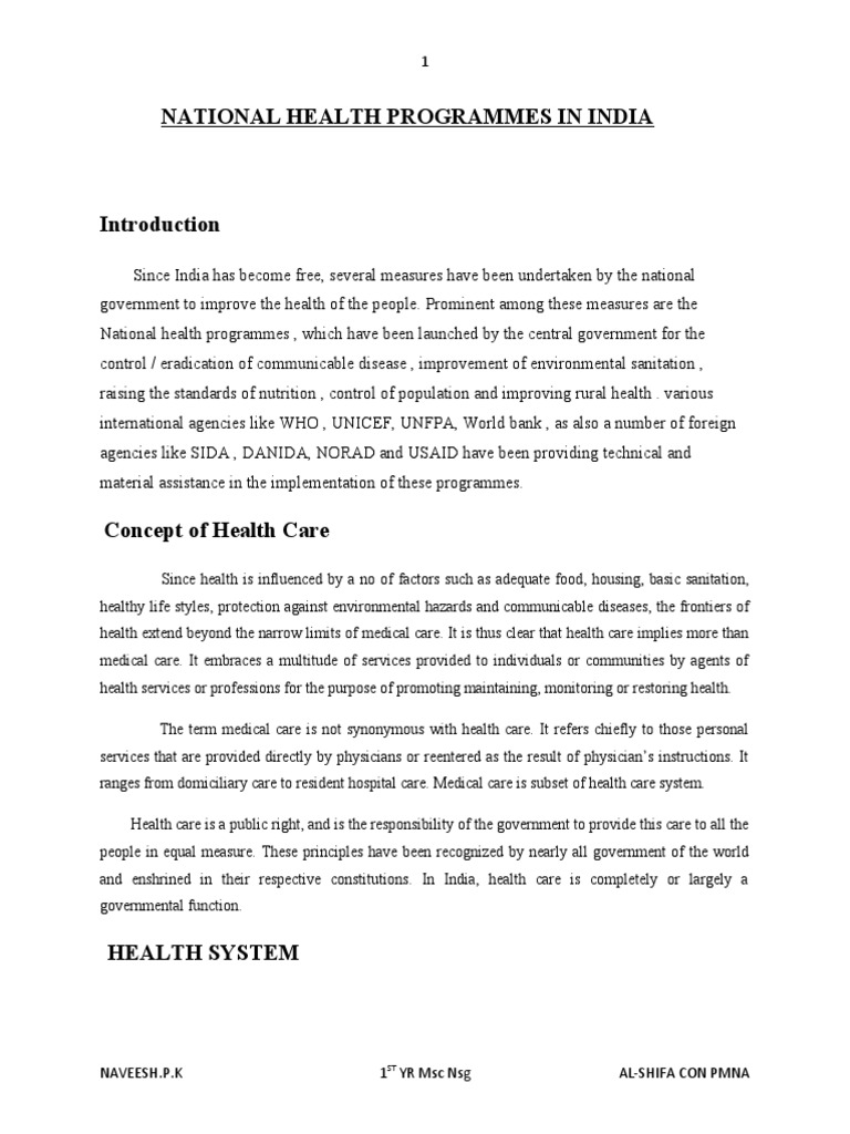 National Health Programmes in India | PDF | Malaria | Tuberculosis