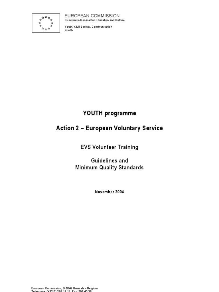 EVS Volunteer Training Guidelines | PDF | Volunteering | Evaluation