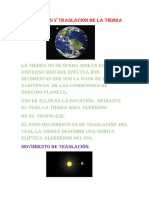 La Rotación y Traslación de La Tierra