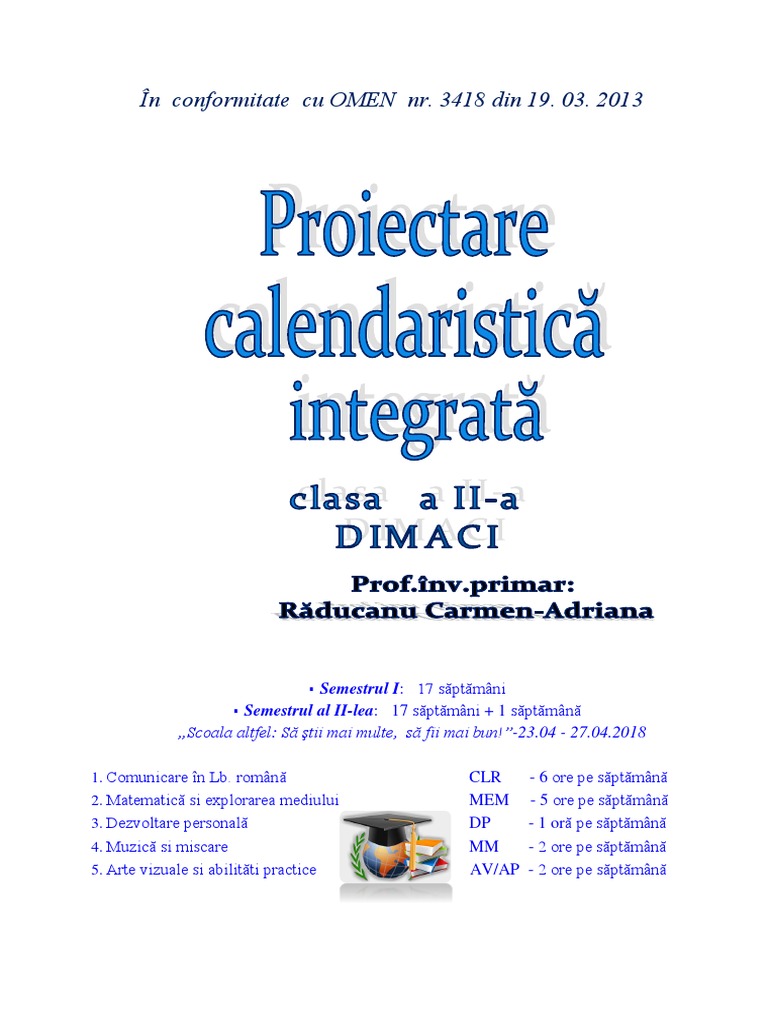 Planificare Calendaristica Cls 2 1