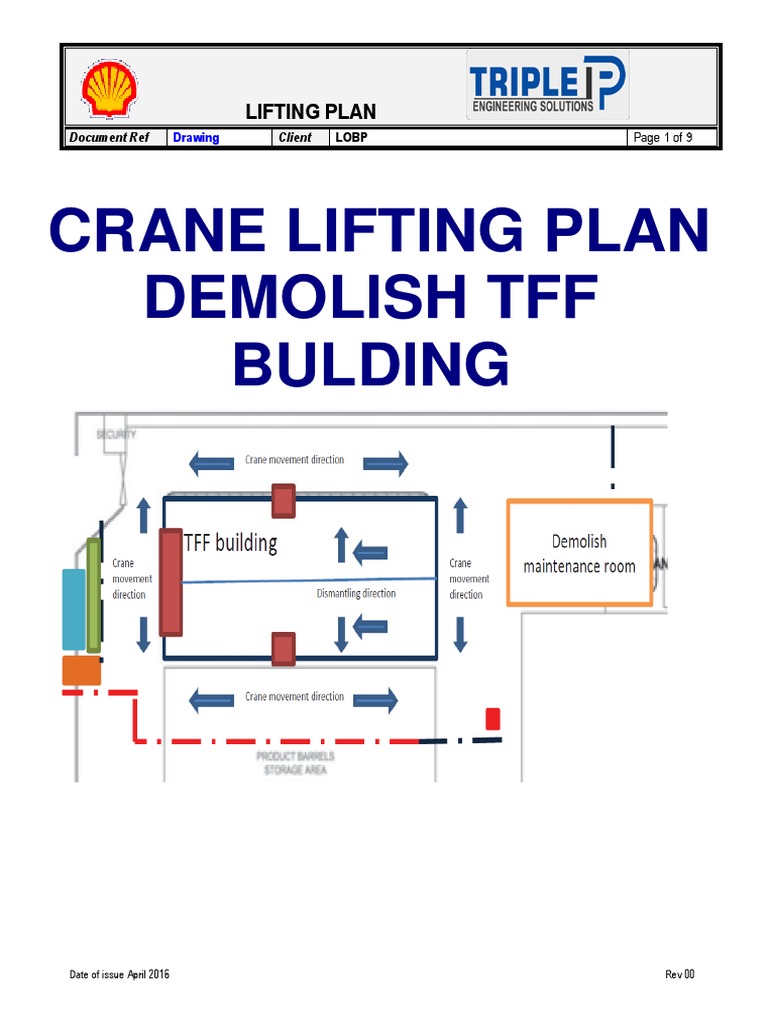 DRAFT the Crane Lifting Plan Crane (Machine) Occupational Safety