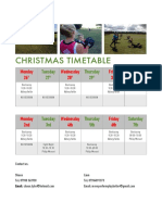 Xmas Timetable