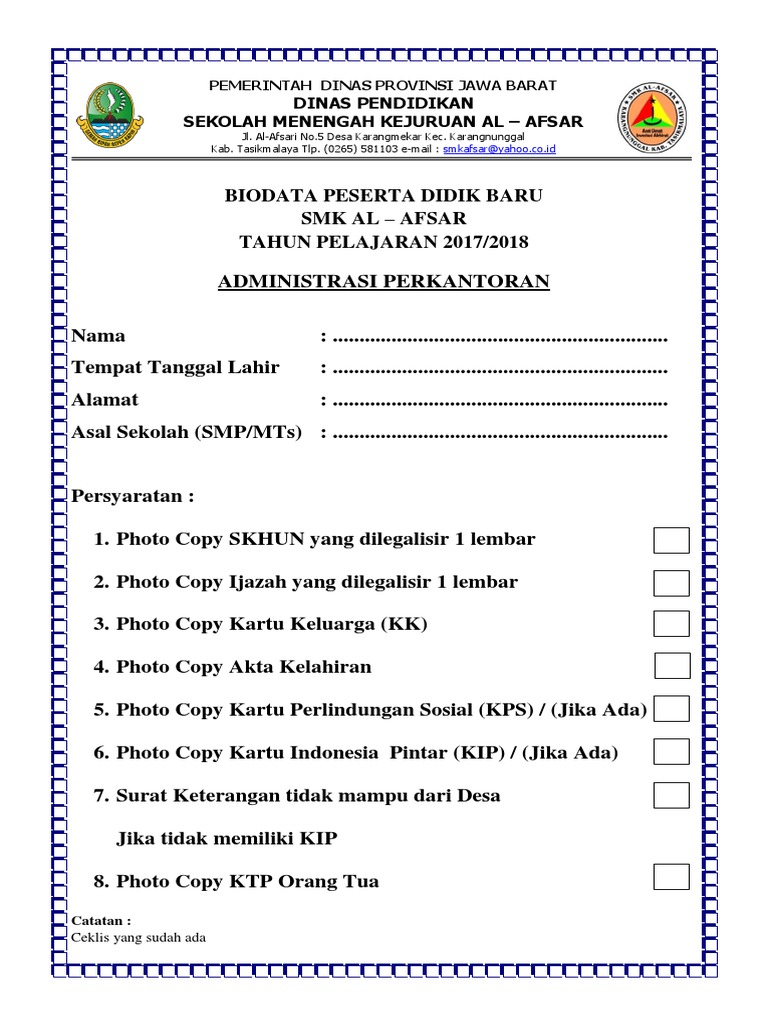 Contoh Biodata Kepala Desa - Simak Gambar Berikut