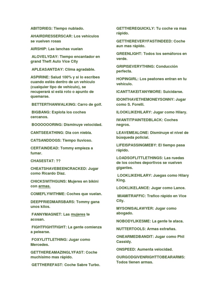 Claves de Vice City PDF Ocio Deportes