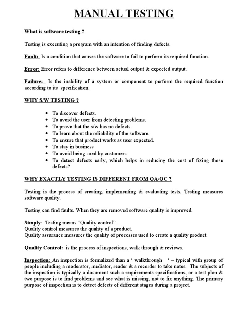 Manual Testing | PDF