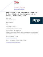 Sanitation in An Emergency Situation: A Case Study of The Eruption of MT Merapi, Indonesia, 2010