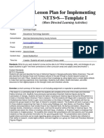 Lesson Plan For Implementing NETS - S-Template I: (More Directed Learning Activities)