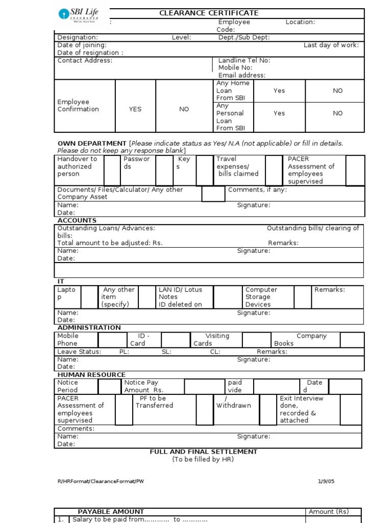 Clearance Format Final Business