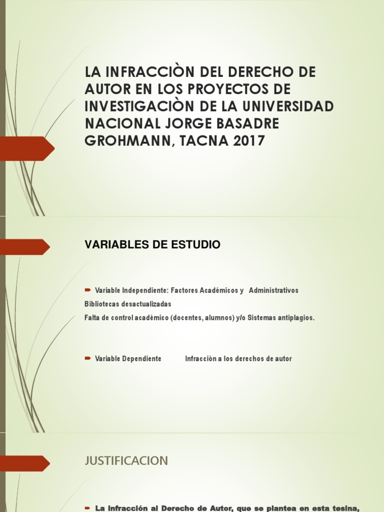 La Infracciòn Del Derecho de Autor en Los | PDF | Propiedad intelectual ...
