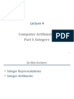 Lecture 4 Computer Arithmetic Part I Integers