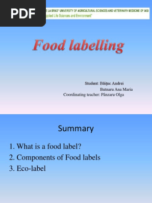 Food Labelling